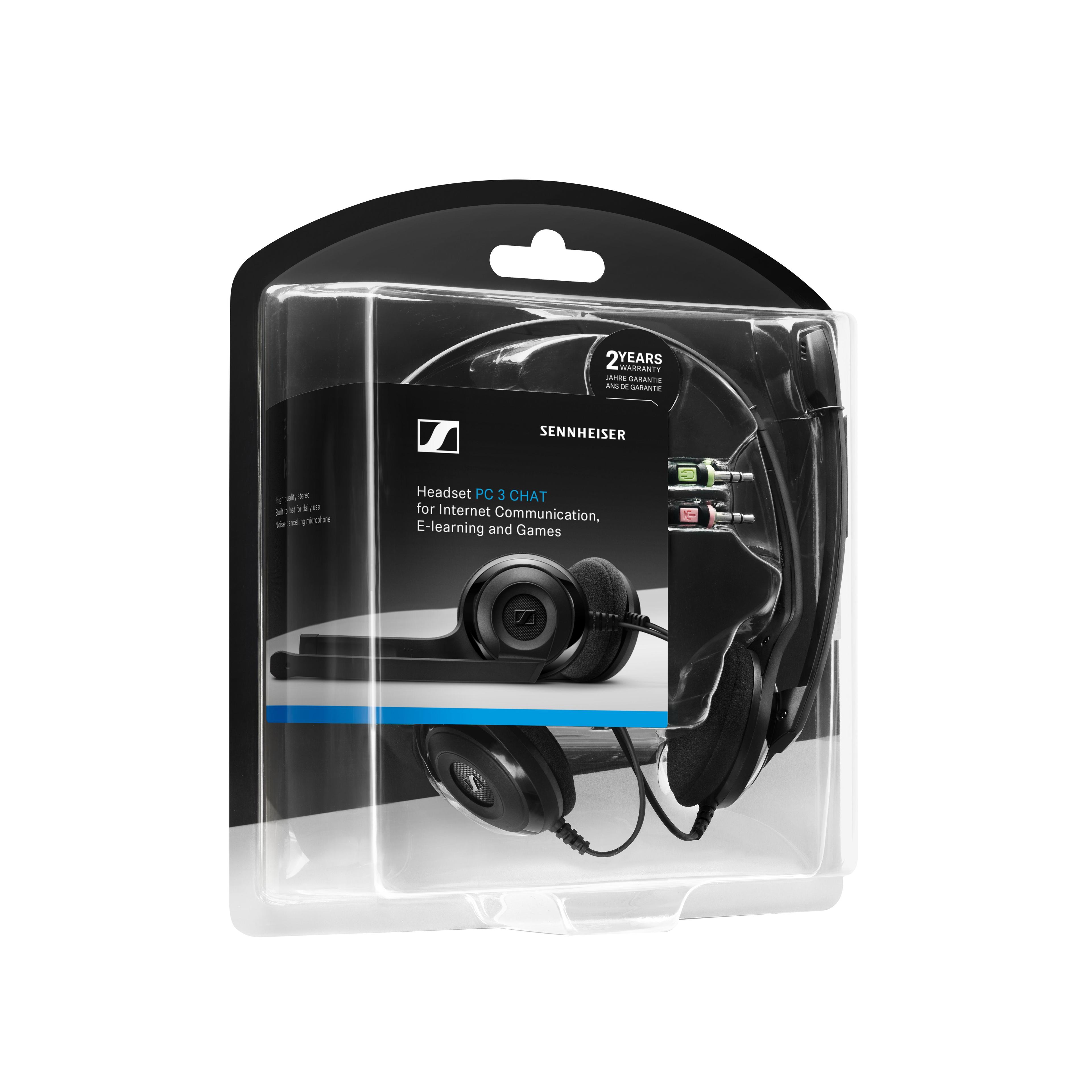Black Over The Head Sennheiser Pc 3 Chat For E-Learning And Games