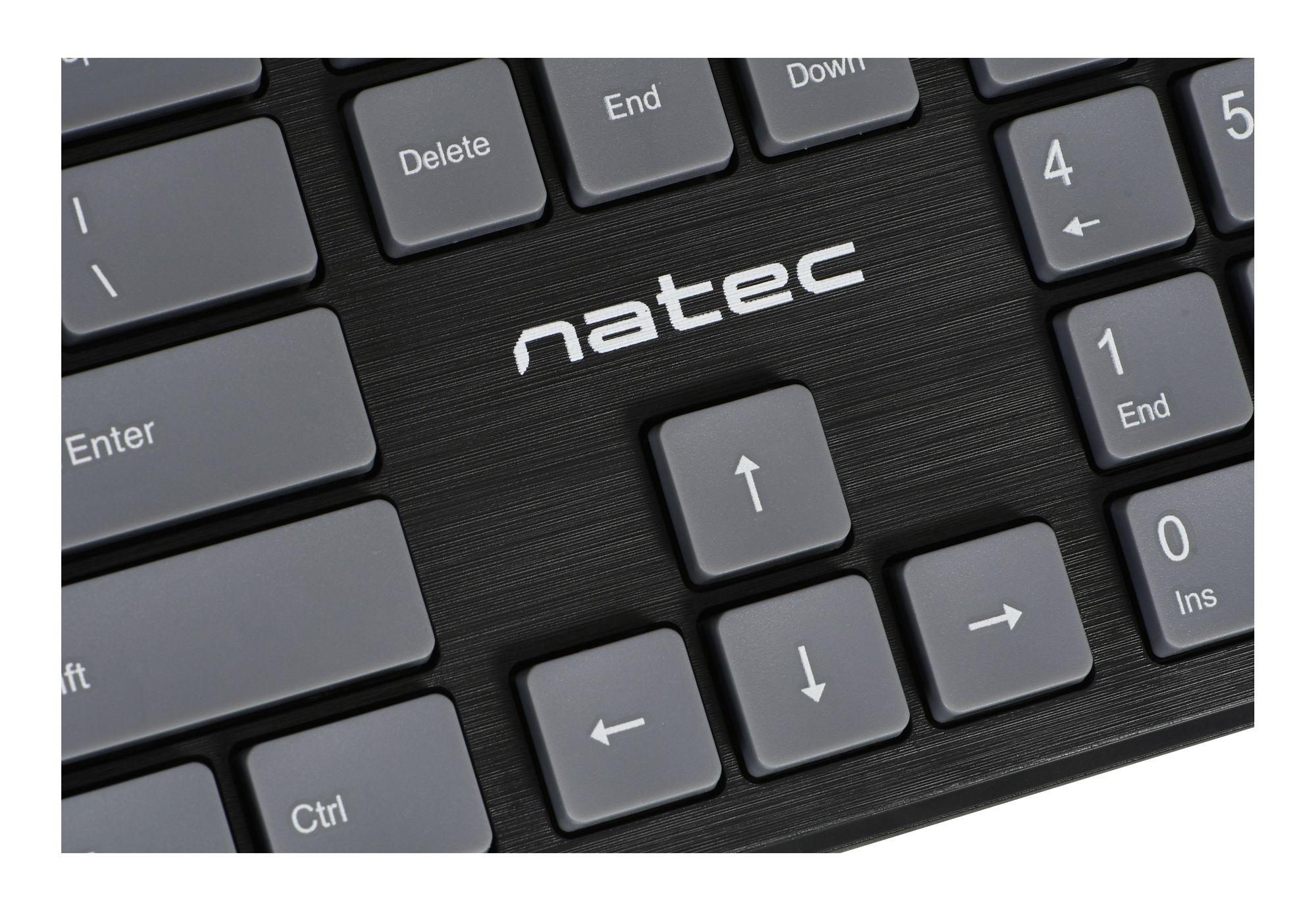 NATEC Discus keyboard USB QWERTY English Black, Grey