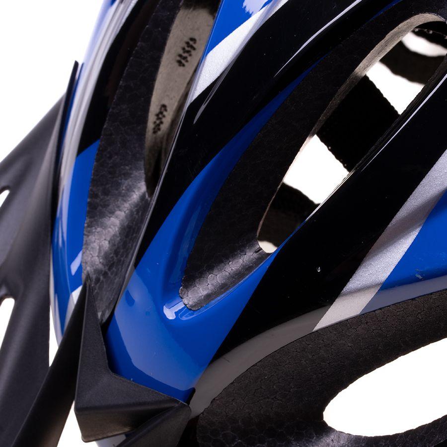 Universal helmet for bicycles - blue and black