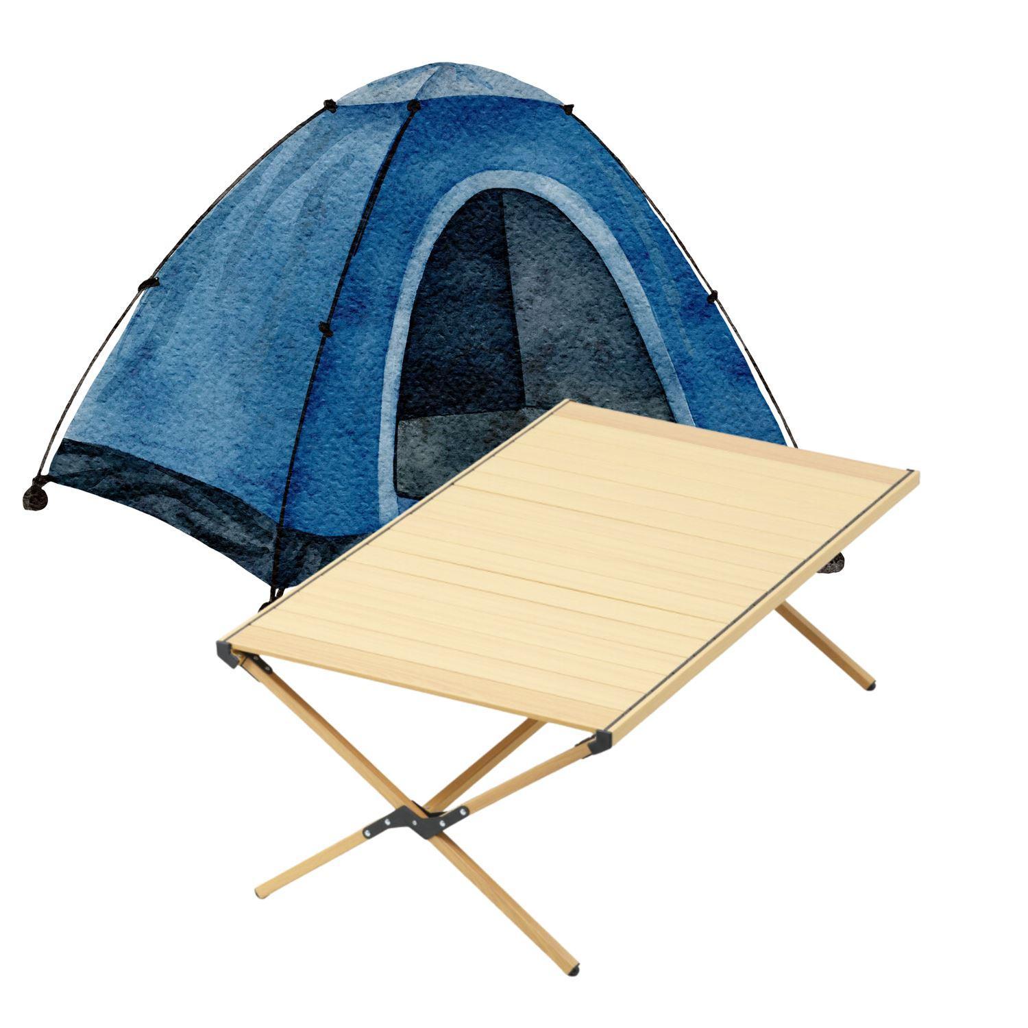 Folding camping table, size 90x60x42 cm