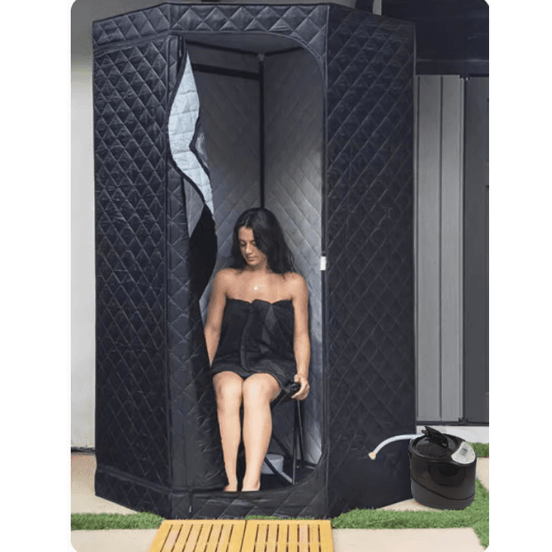 Portable Home Steam Sauna Set - Black