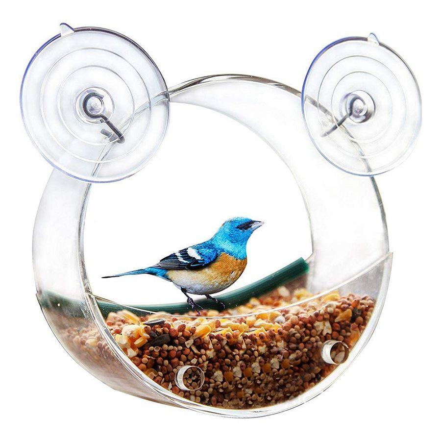 Transparent bird feeder for glass, round 15x8 cm - OUTLET