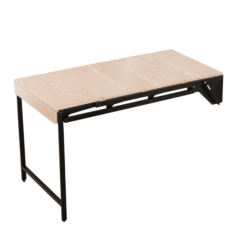 Rozkładany, składany stół z półką montowaną na ścianie - beżowy