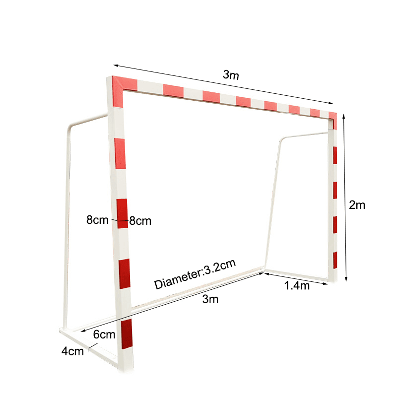 Pro Soccer Goal with Net 300x200 cm - Red and White