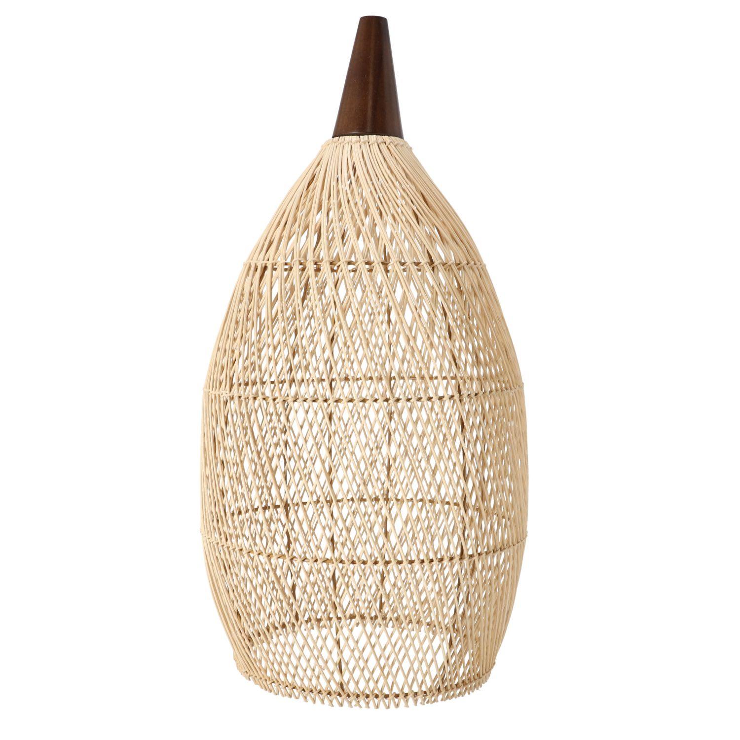 Rustic Rattan Pendant Lamp - 35 cm (Natural Color)