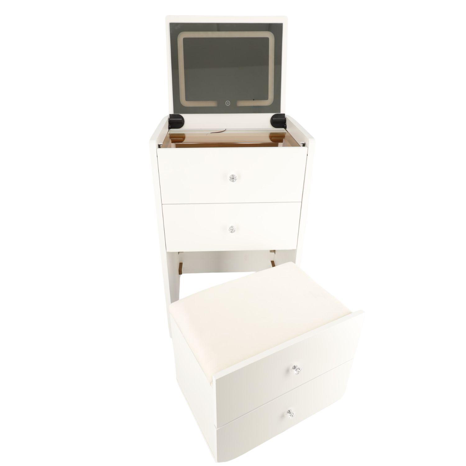 Modern SMART Makeup Dressing table Nightstand 60 cm - White