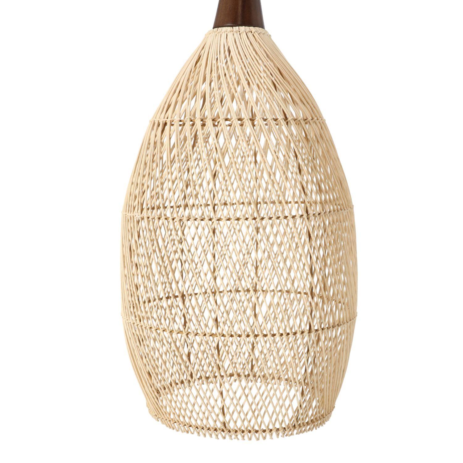 Rustic Rattan Pendant Lamp - 35 cm (Natural Color)