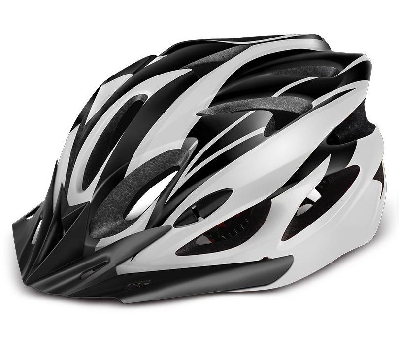 Universal helmet for bicycles - black and white