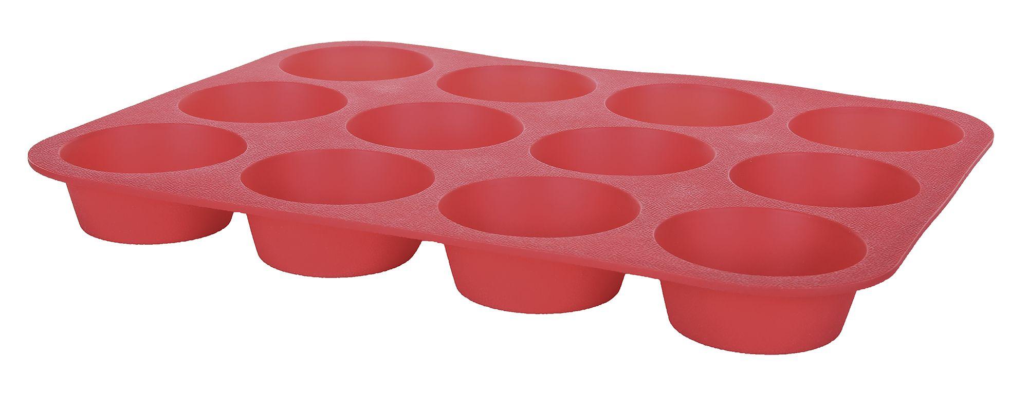 Silicone muffin tins 12 pcs. DR.OETKER, red