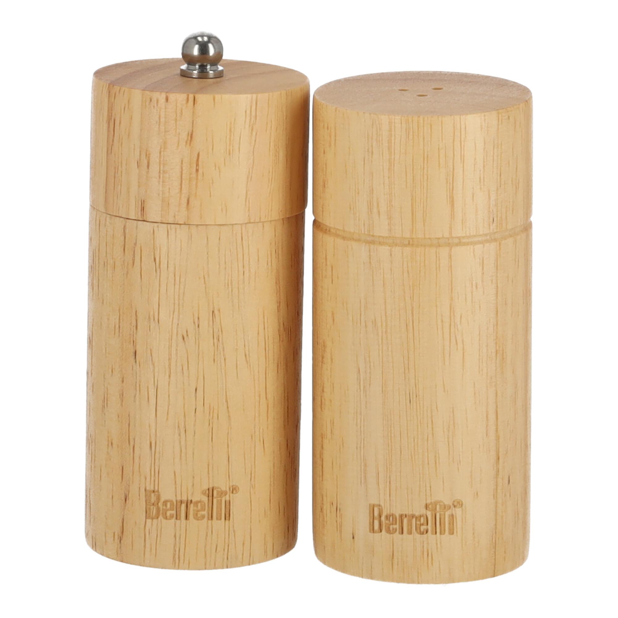 BERRETTI Salt Shaker and Pepper Mill - Rubberwood 5x11 cm