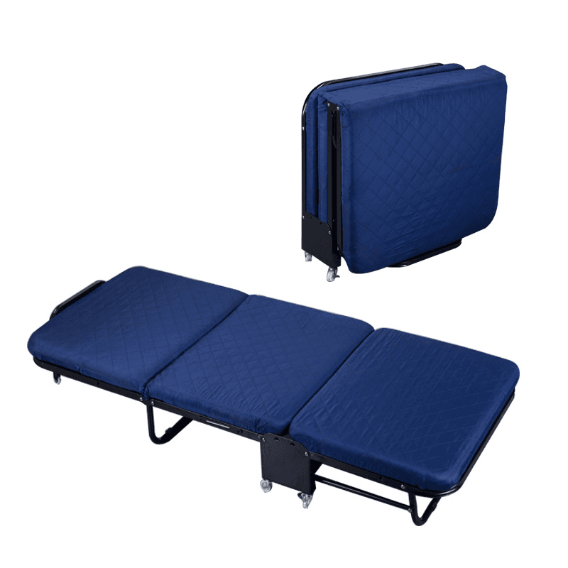 Folding Business Camping Bed, Military Cot, PREMIUM - Navy Blue