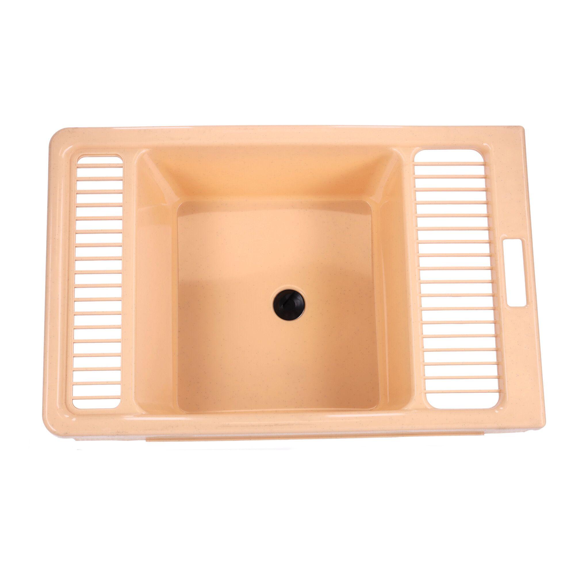 Bath bowl with stopper, POLISH PRODUCT - dark beige