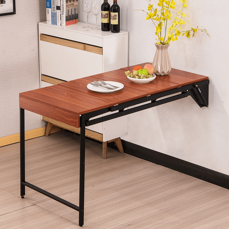 Foldable Table with Wall-Mounting Requirement - Brown