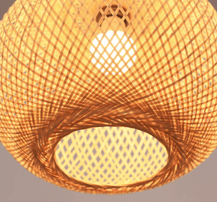 Bamboo Pendant Lamp in Sphere Shape – 40 cm (Natural Color)