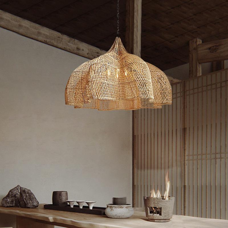 Premium Woven Rattan Pendant Lamp - 60 cm (Natural Color)