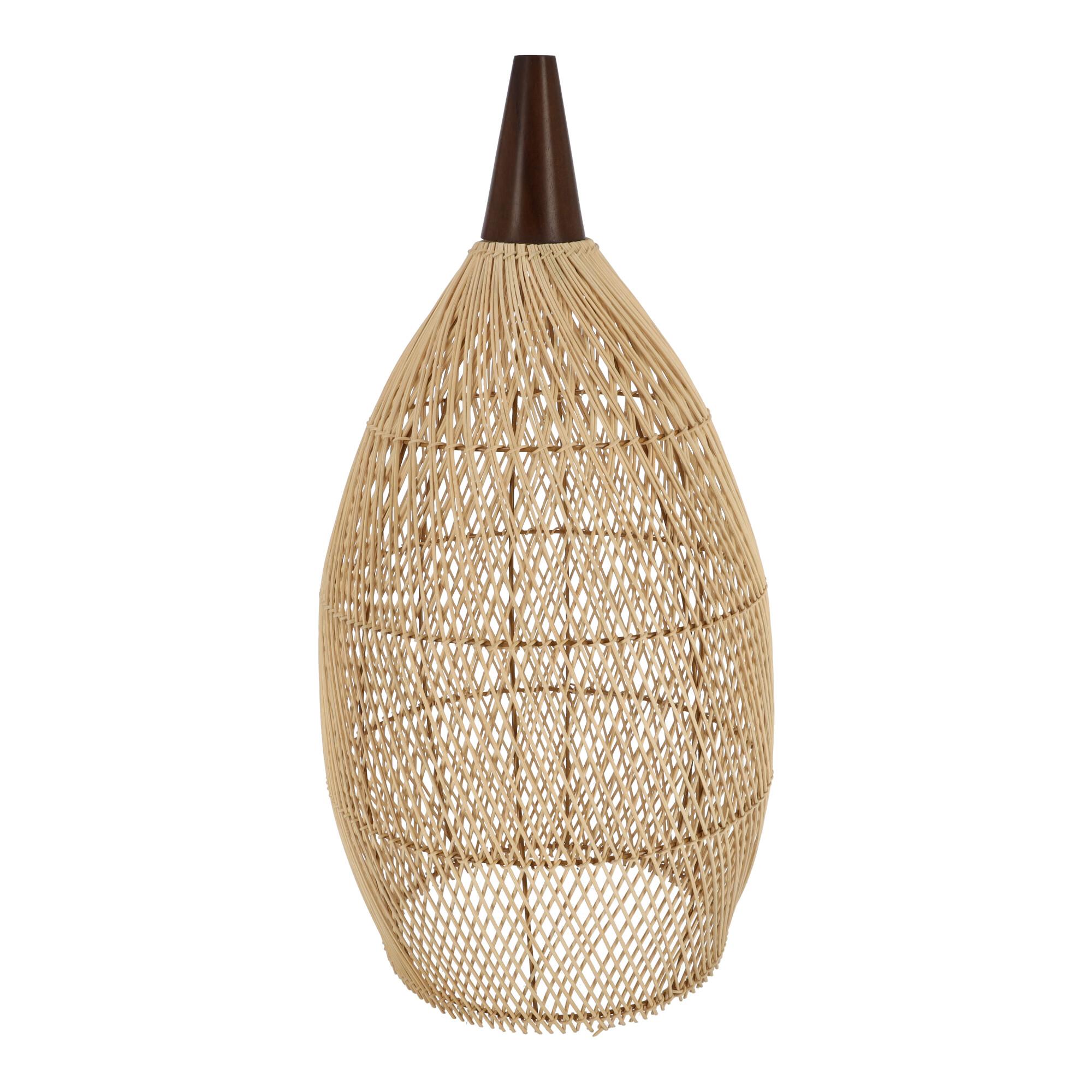 Rustic Rattan Pendant Lamp - 35 cm (Natural Color)