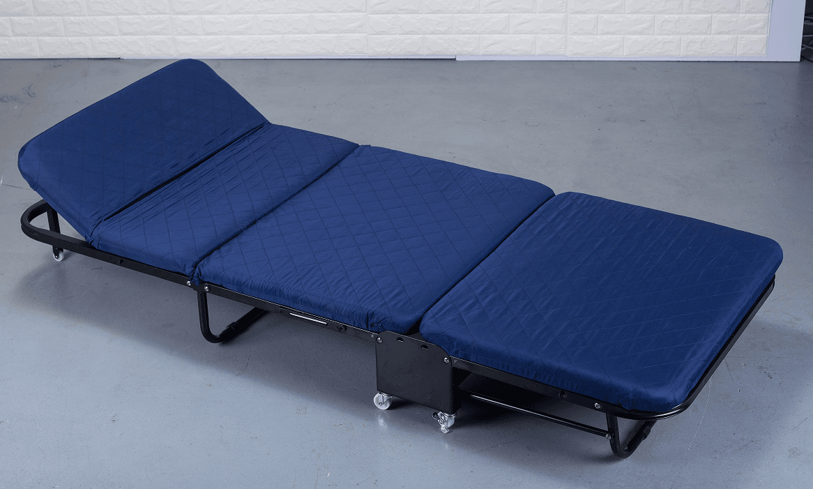 Folding Business Camping Bed, Military Cot, PREMIUM - Navy Blue