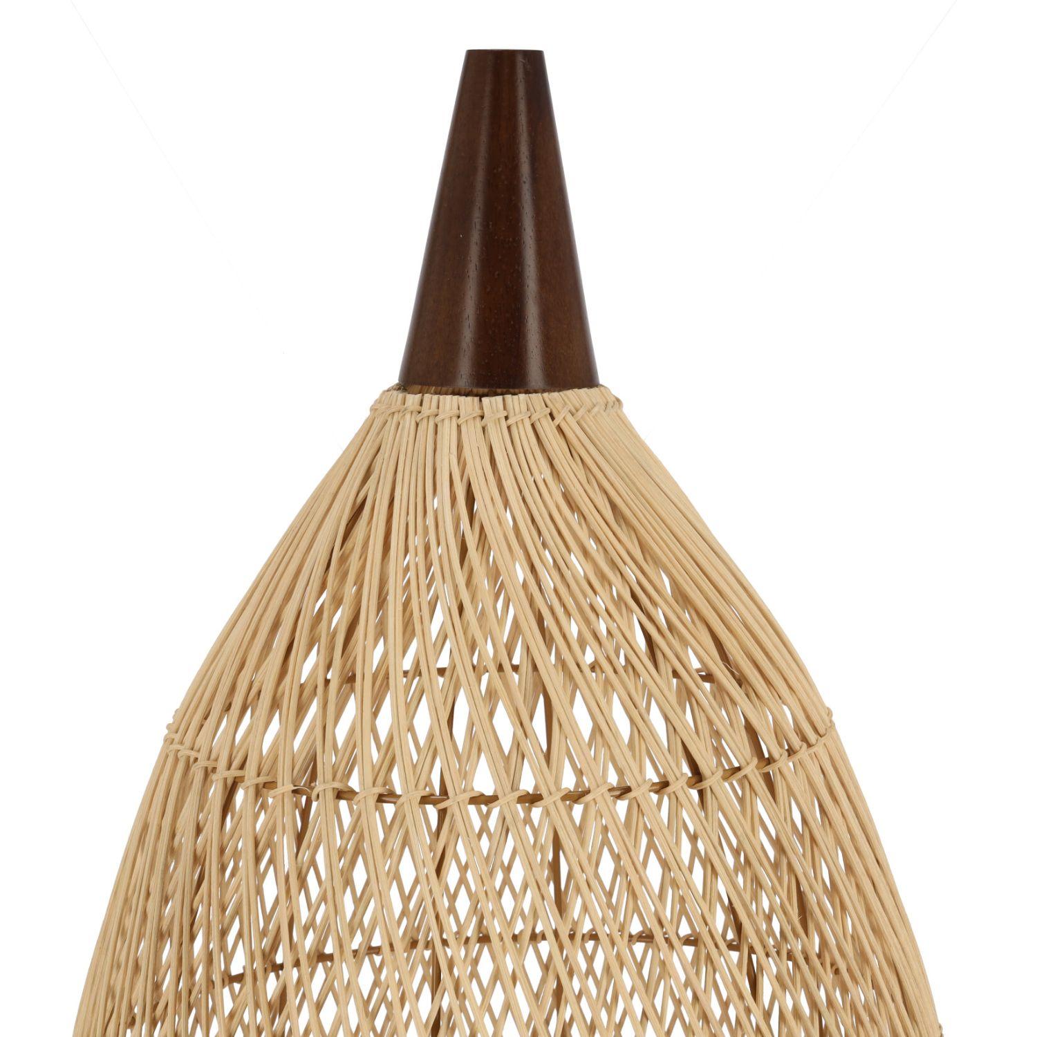 Rustic Rattan Pendant Lamp - 35 cm (Natural Color)