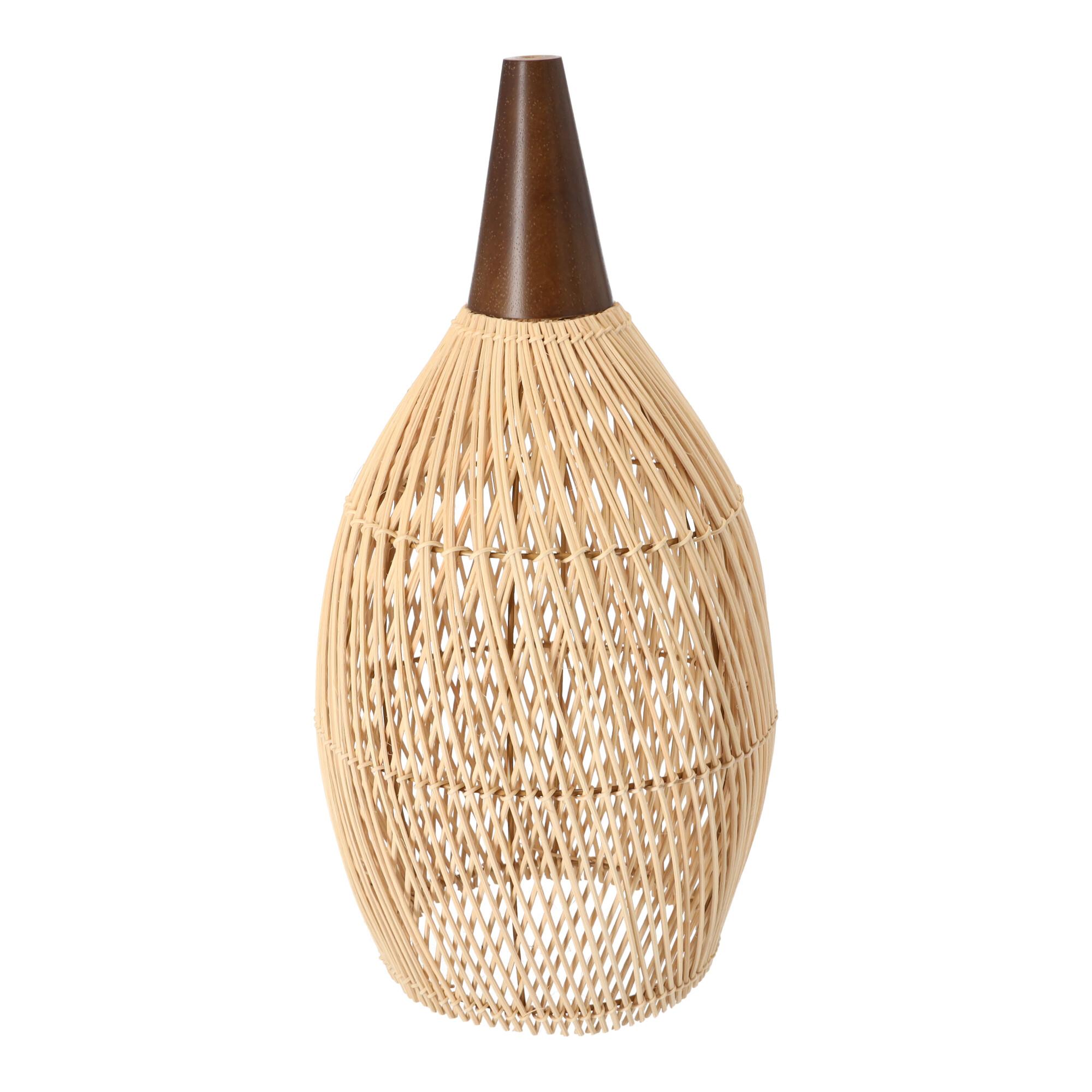 Rustic Style Rattan Pendant Lamp - 25 cm (Natural Color)