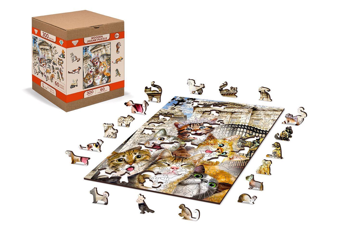 Wooden Puzzle with figurines - Cats in London M, 200 pieces