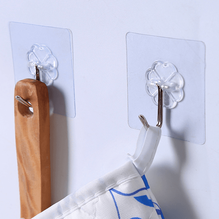 4 Pcs Plastic Wall Hooks Blue Adhesive Hooks Novelty Towel Hooks
