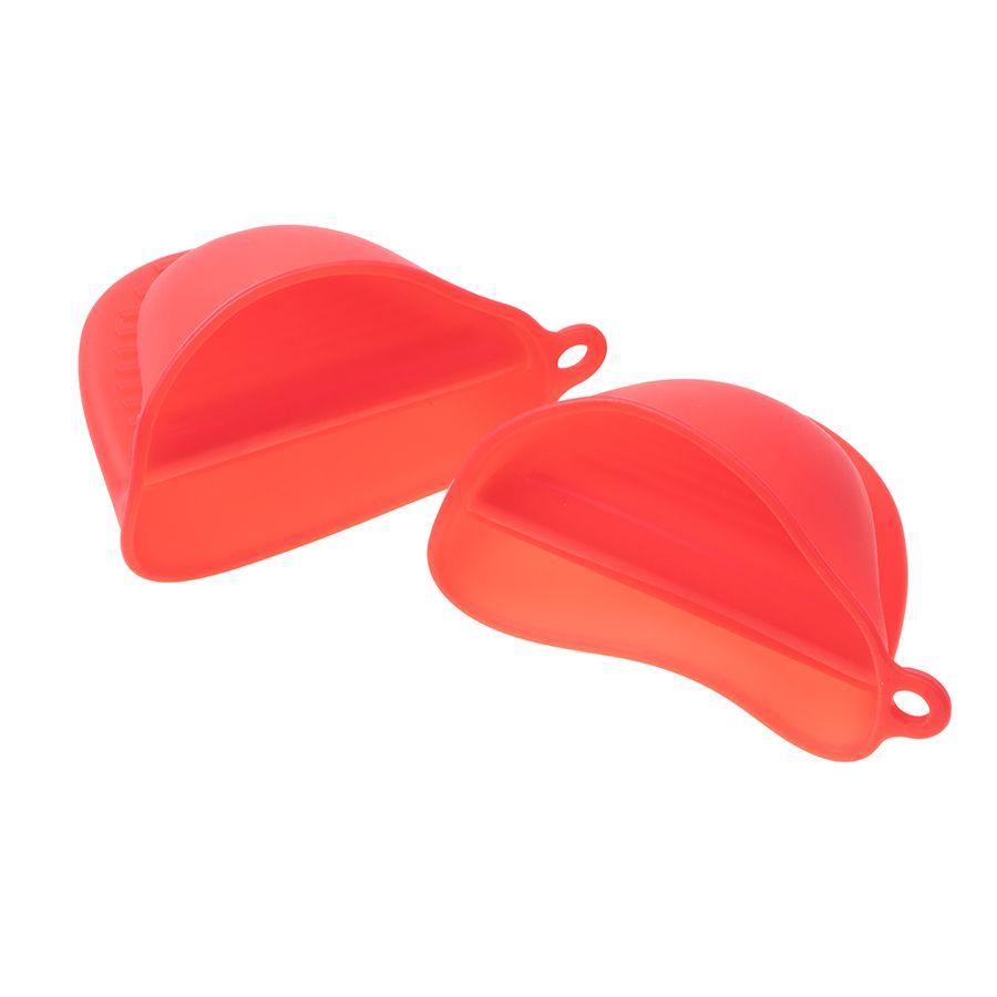 Silicone kitchen gloves / clamp / gripper (2 pieces) - orange
