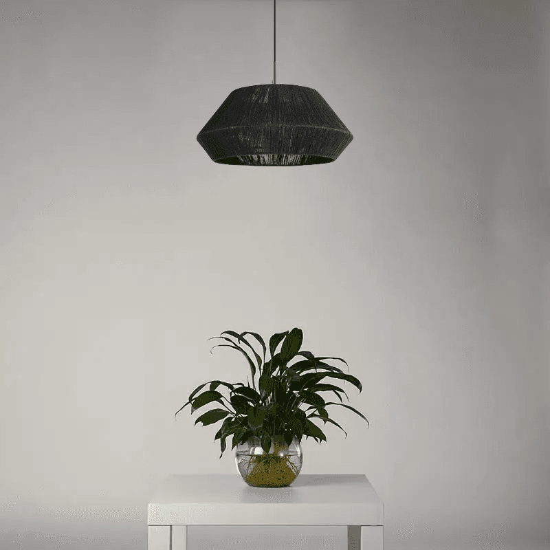 Natural rattan hanging lamp - 50 cm (black)