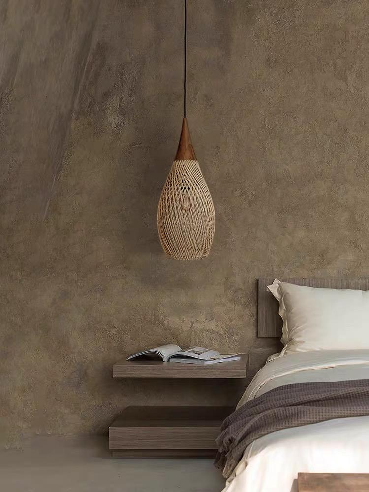 Rustic Rattan Pendant Lamp - 35 cm (Natural Color)