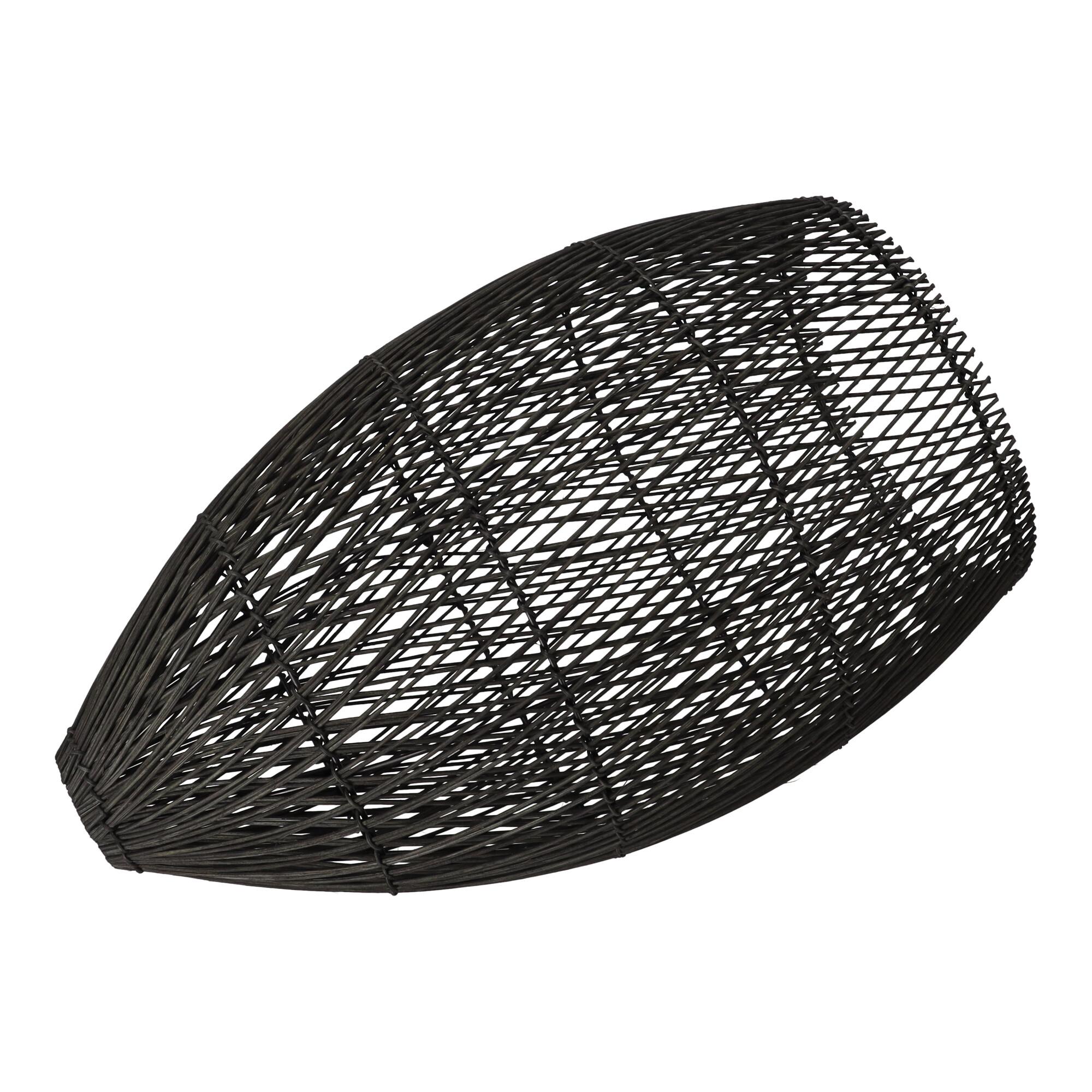 Rustic Rattan Pendant Lamp - 35 cm (Black Color)