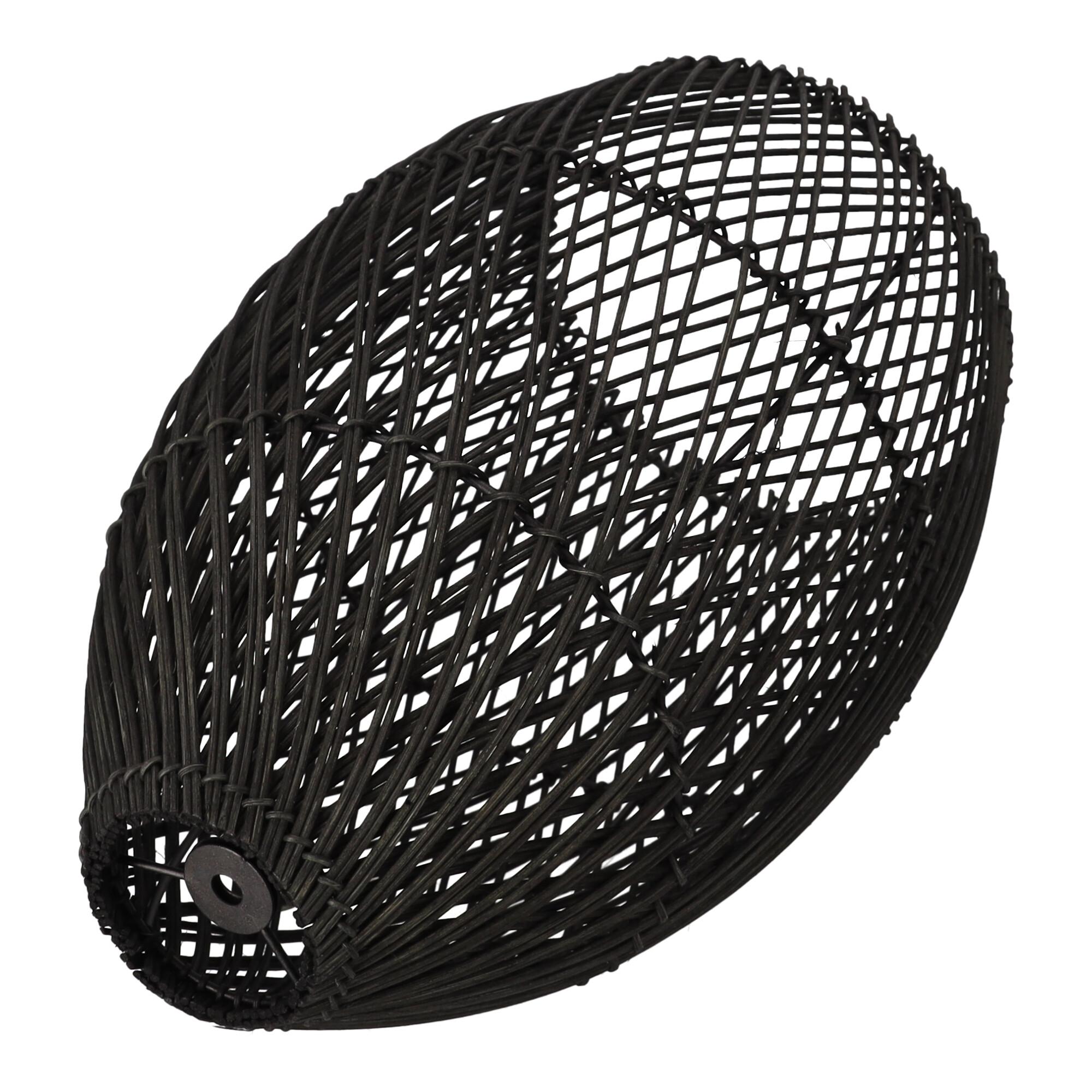 Rustic Rattan Pendant Lamp - 25cm (Black Color)