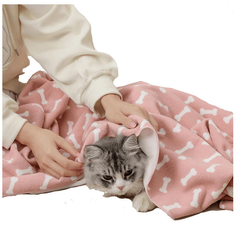 Bath towel for dog and cat - pink