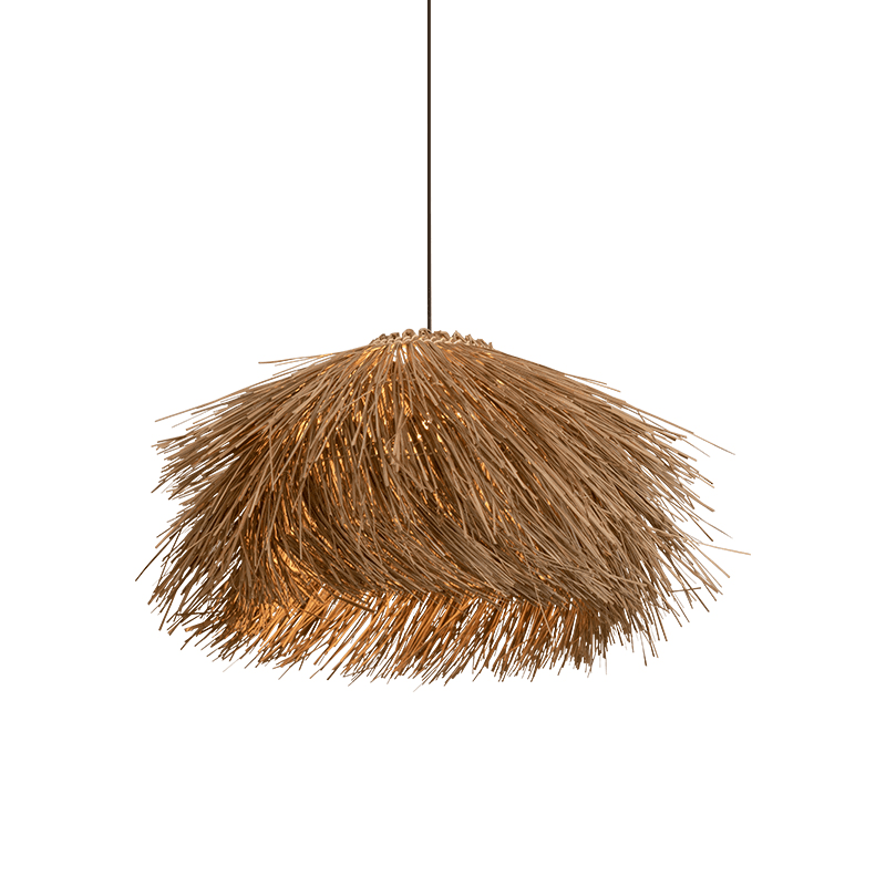 Rattanowa lampa wisząca Wabi Sabi – śr. 60 cm (naturalny kolor)