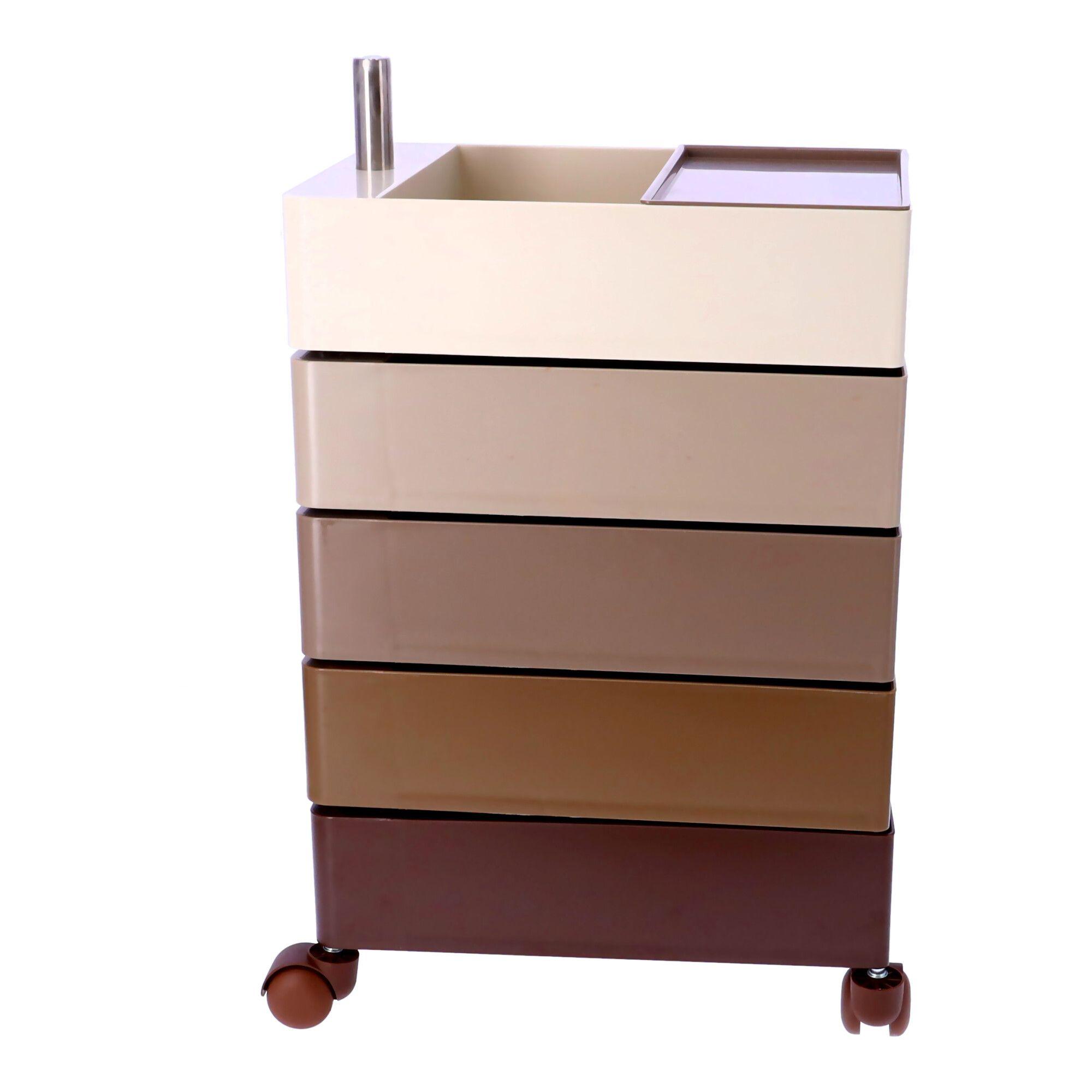 Office pedestal 360 / Handy cabinet on wheels with five drawers - brown