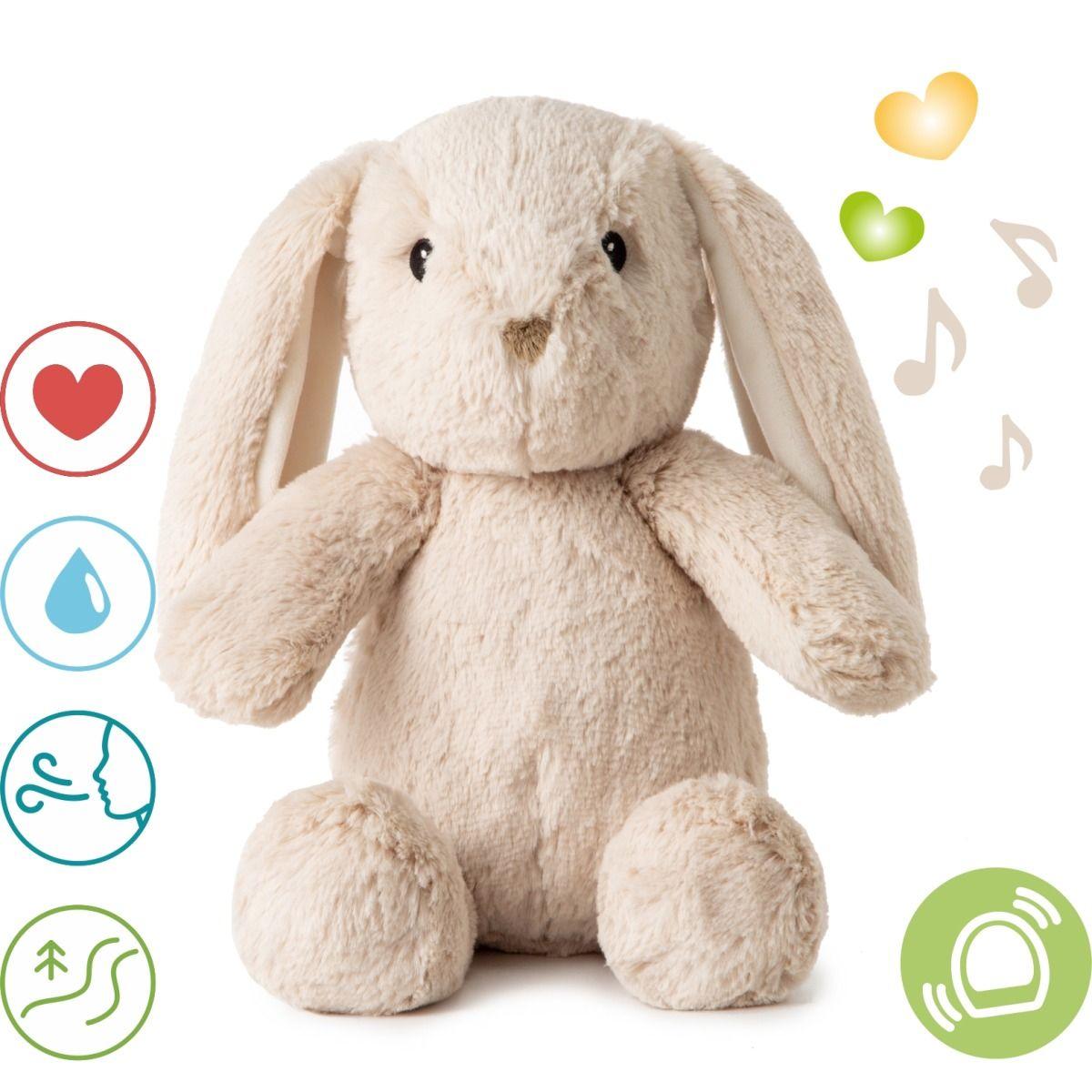 Humming bunny with a motion sensor and a music box
