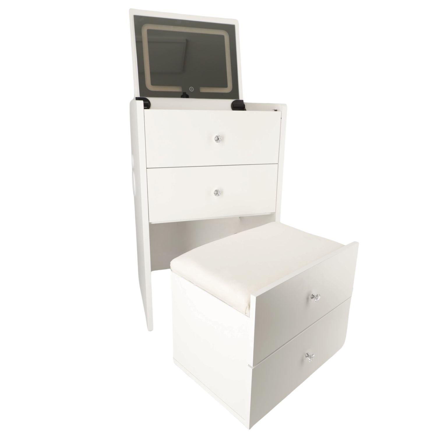 Modern SMART Makeup Dressing table Nightstand 60 cm - White