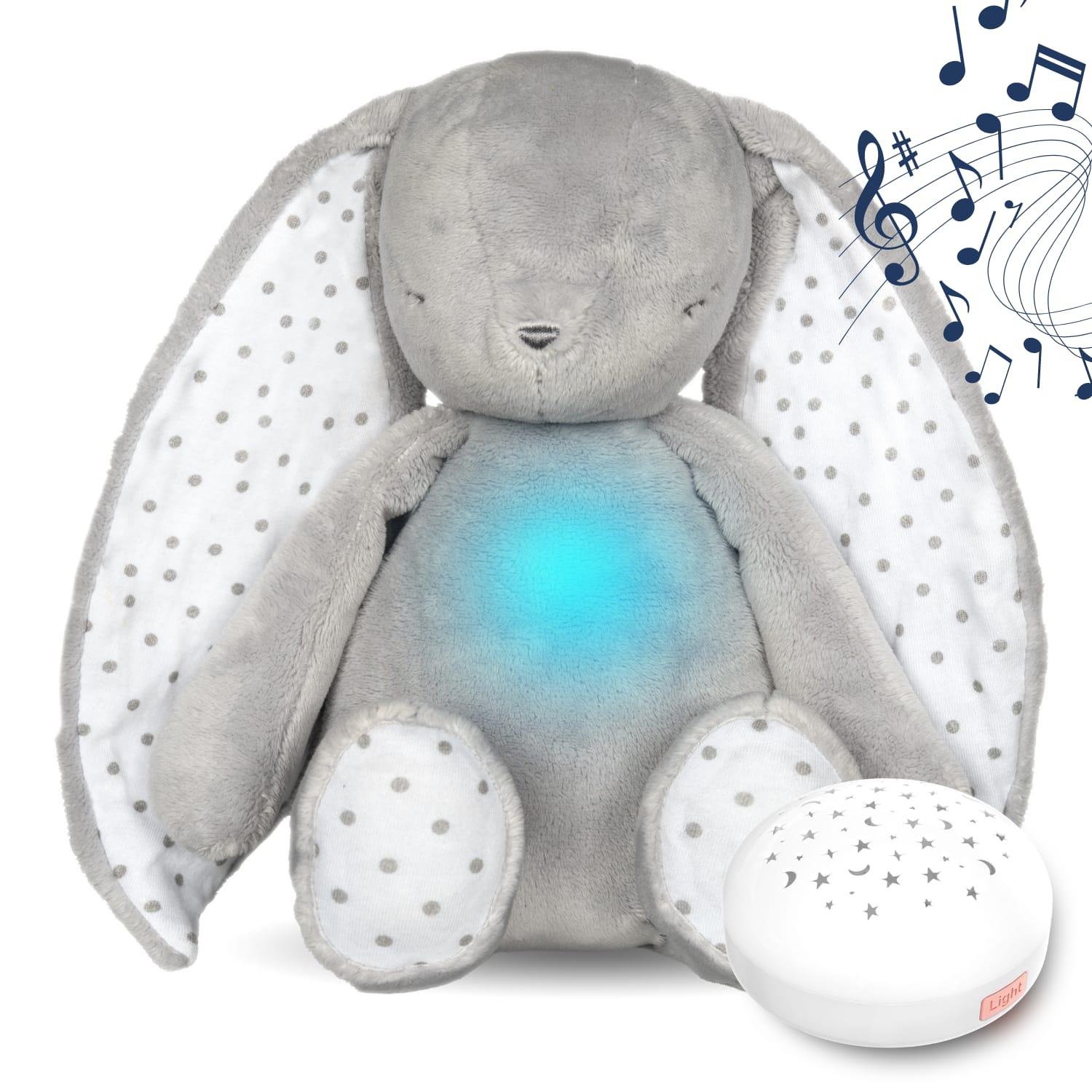 Diddou teddy bear's sounding plush (with star projector) - grey