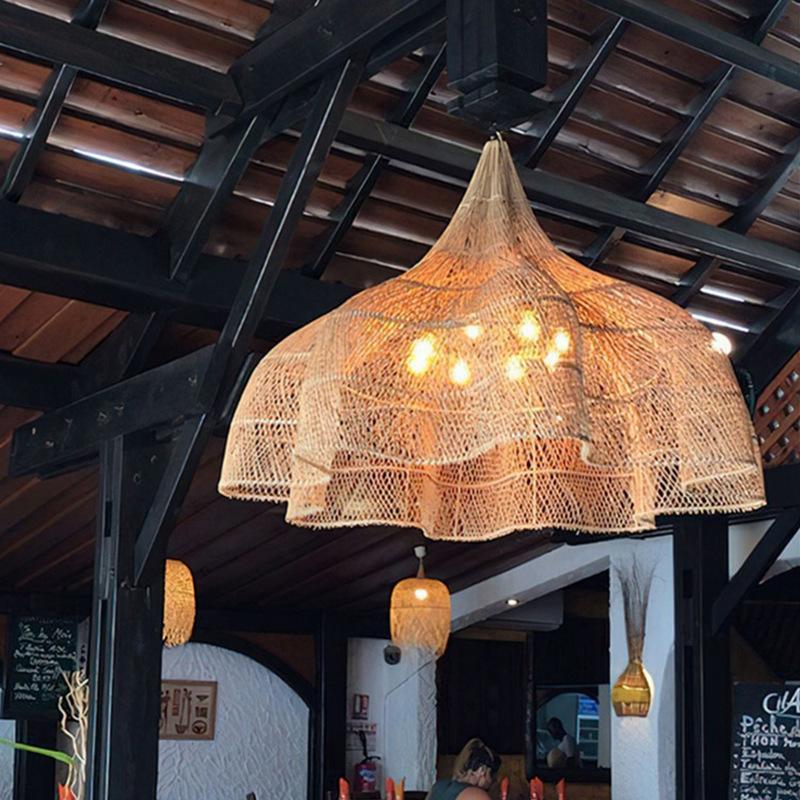 Premium Woven Rattan Pendant Lamp - 60 cm (Natural Color)