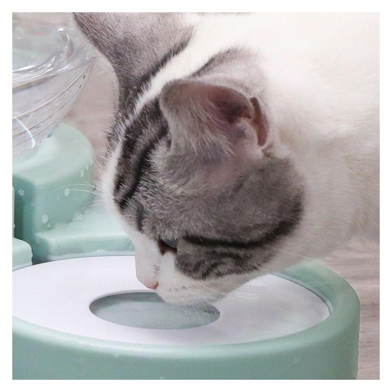 Podwójna miska z dozownikiem dla psa kota na wodę - niebieska - OUTLET