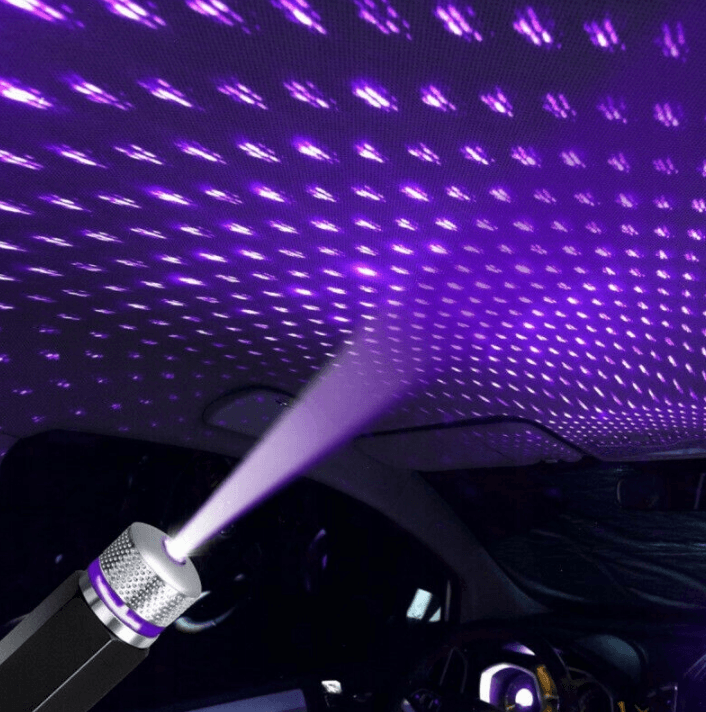 Projector USB for car and interior - star effect, blue/purple