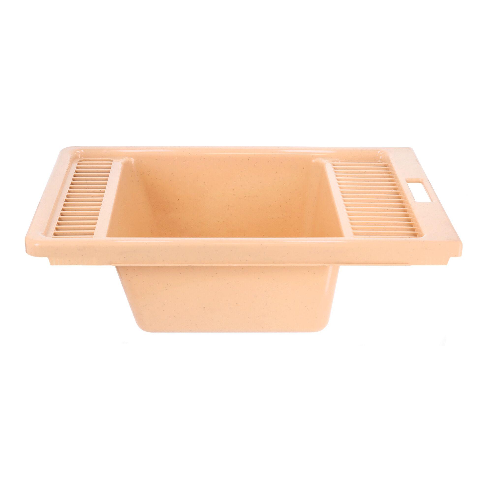 Bath bowl with stopper, POLISH PRODUCT - dark beige