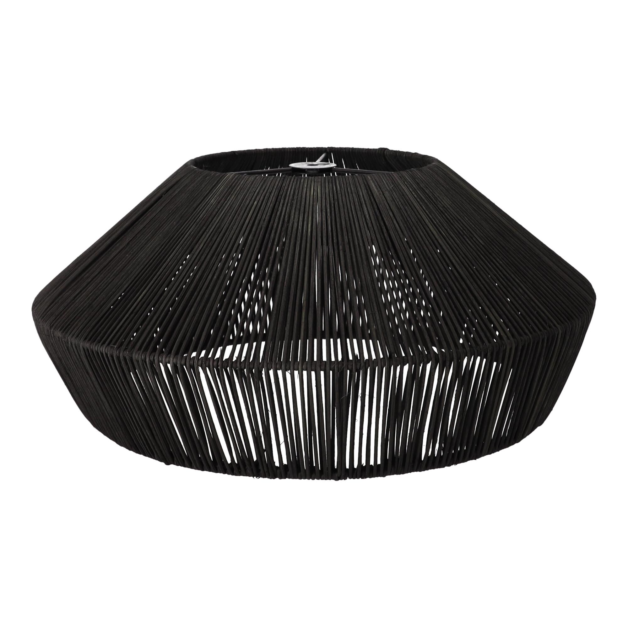 Lampa naturalna rattanowa wisząca - 50 cm (czarna)