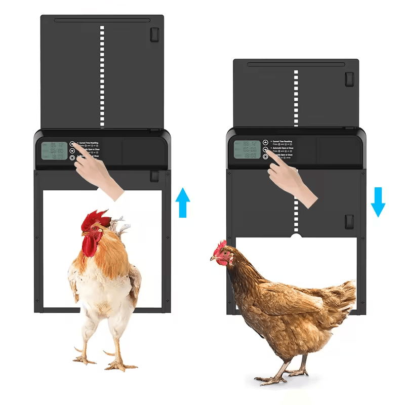 Automatic Chicken Coop Door with Timer - Black