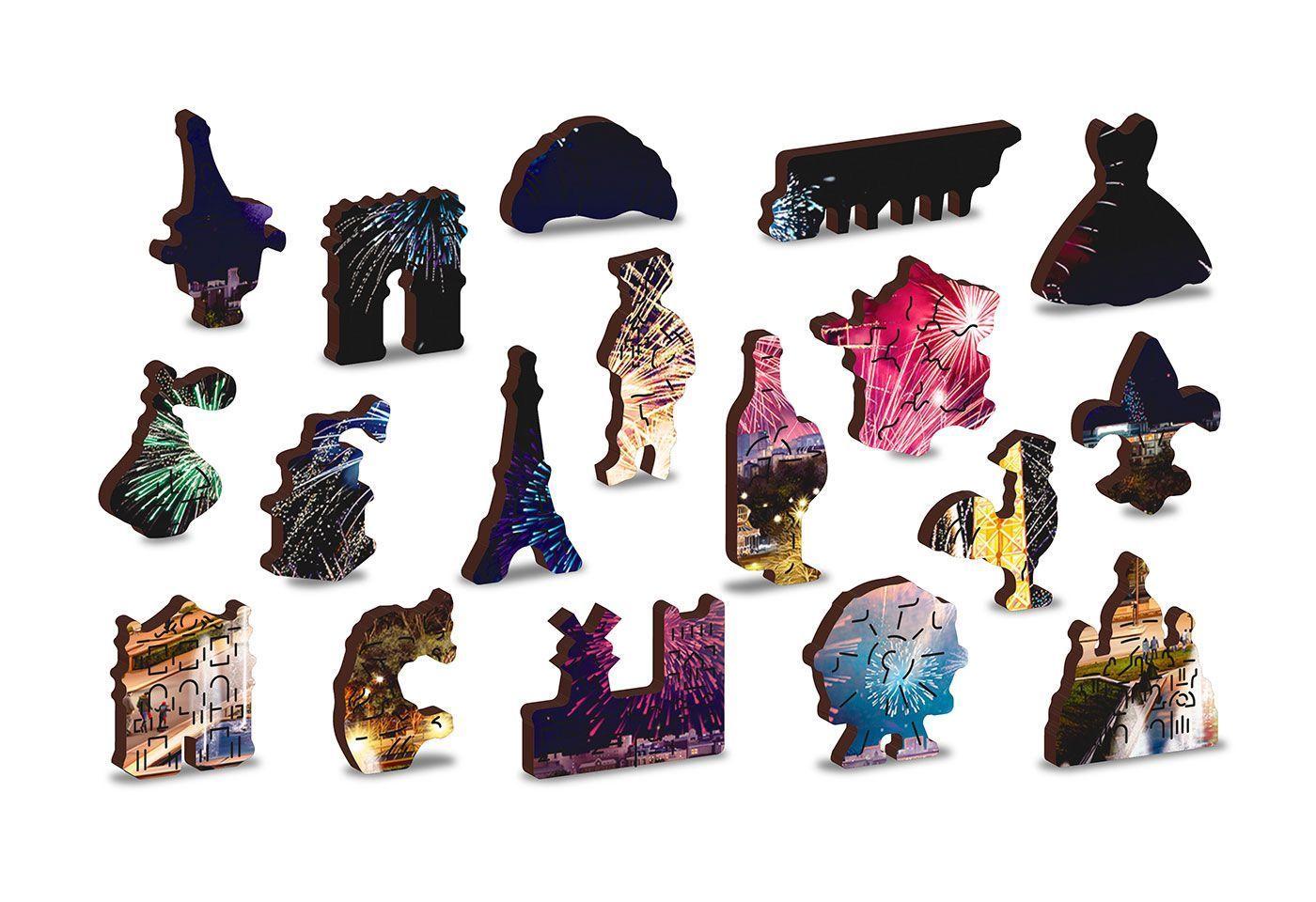Wooden Puzzle with Figurines - Paris by Night L, 505 pieces
