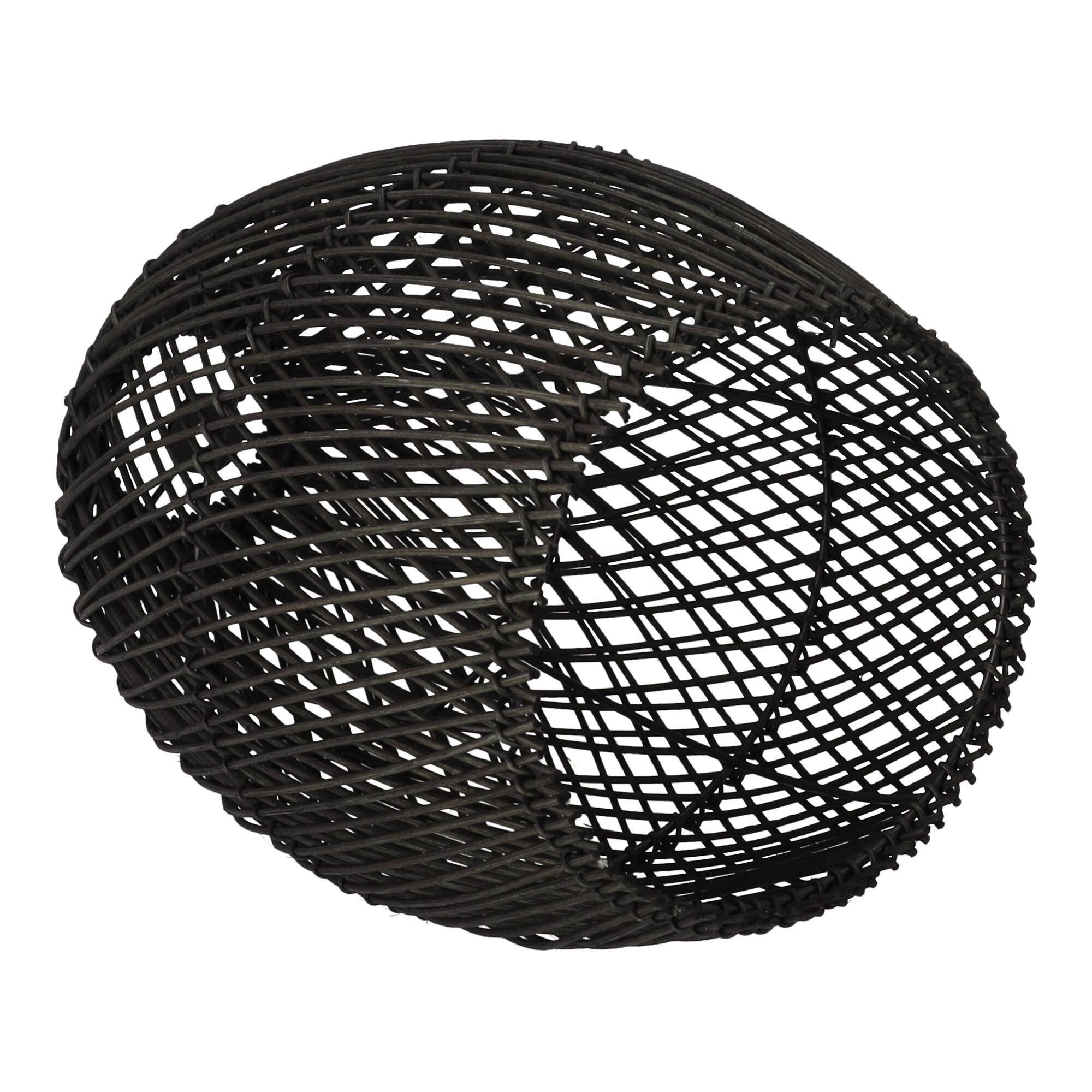 Rustic Rattan Pendant Lamp - 25cm (Black Color)