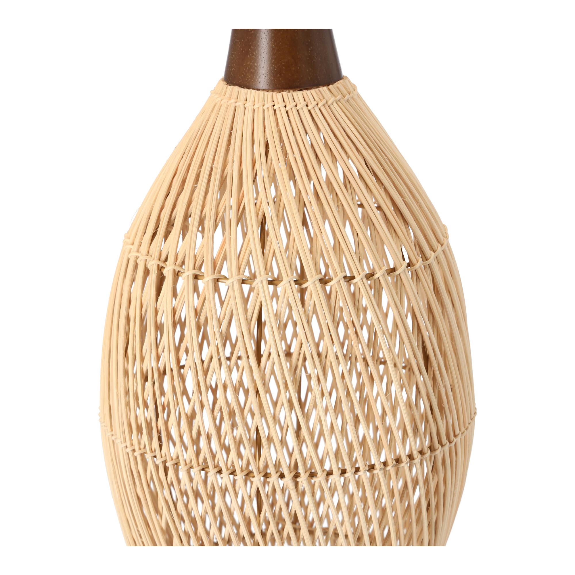 Rustic Style Rattan Pendant Lamp - 25 cm (Natural Color)