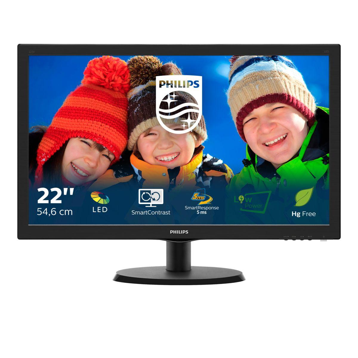 Monitor Philips 223V5LSB/00 (21,5"; TN; FullHD 1920x1080; VGA; kolor czarny)