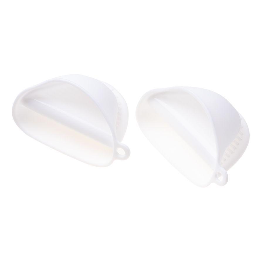 Silicone kitchen gloves / clamp / gripper (2 pieces) - white