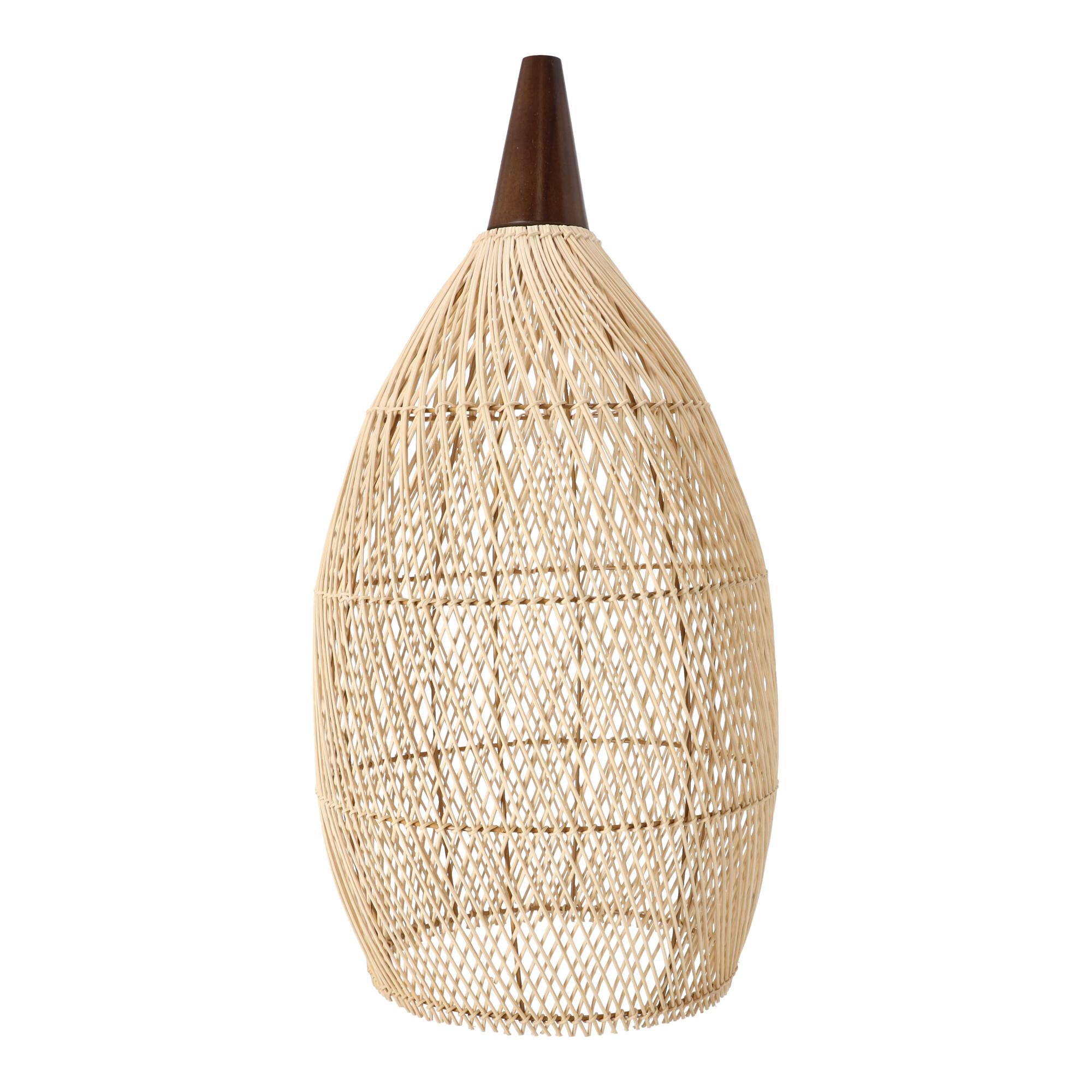 Rustic Rattan Pendant Lamp - 35 cm (Natural Color)