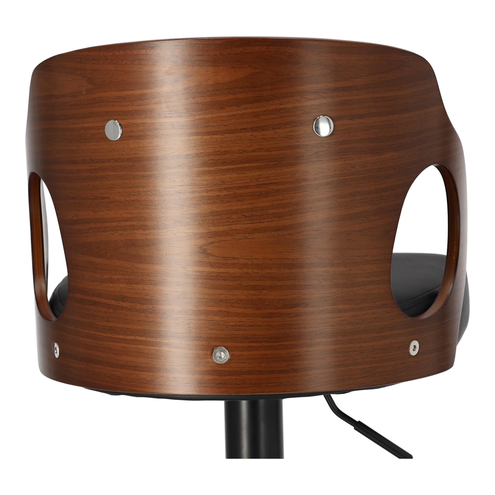 Stylish LOFT Bar Stool Black with Walnut Wood