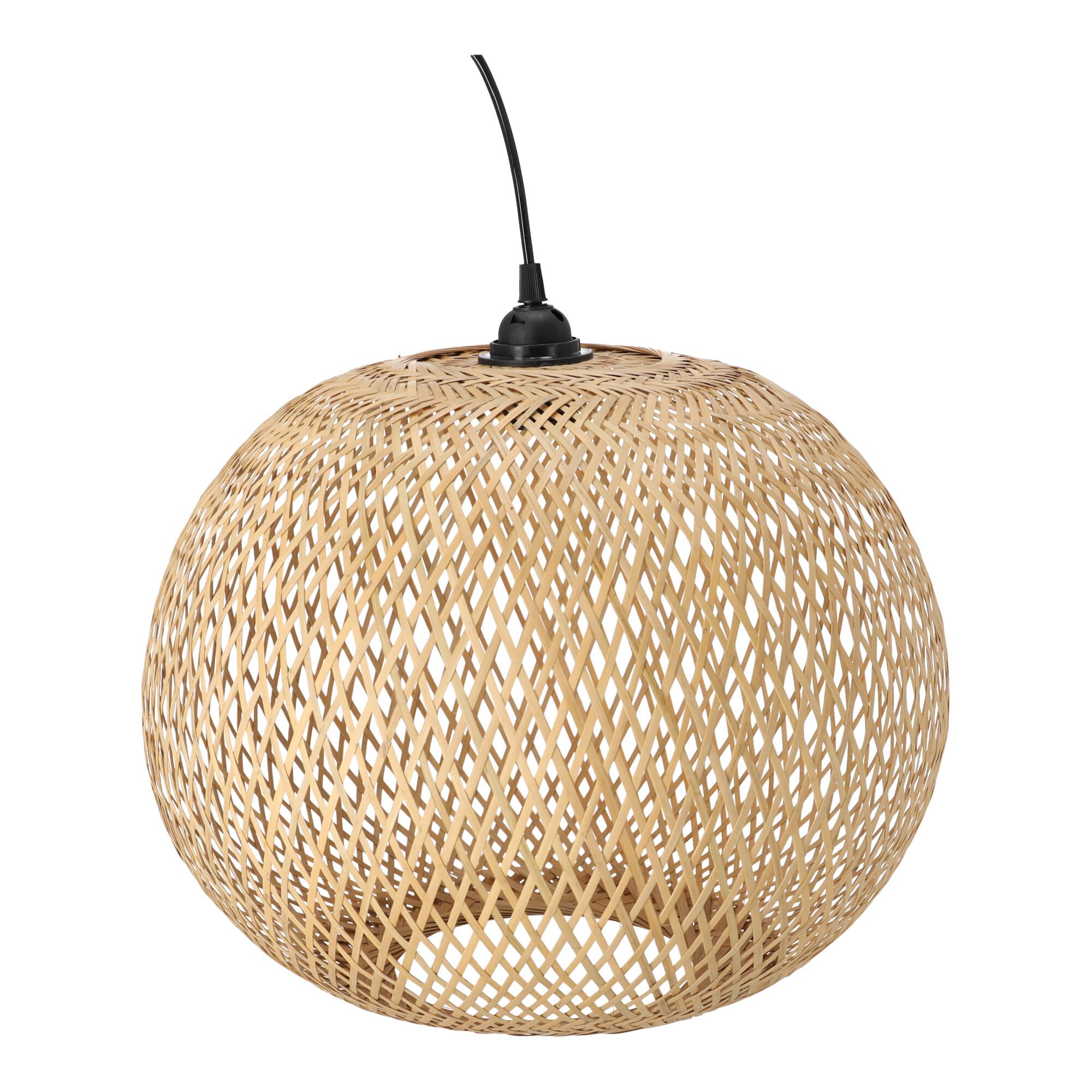 Bambusowa lampa wisząca w kształcie kuli – 40 cm (naturalny kolor)